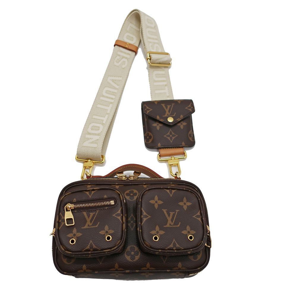 Louis Vuitton Utility Crossbody Shoulder Bag Monogram Brown 2Way